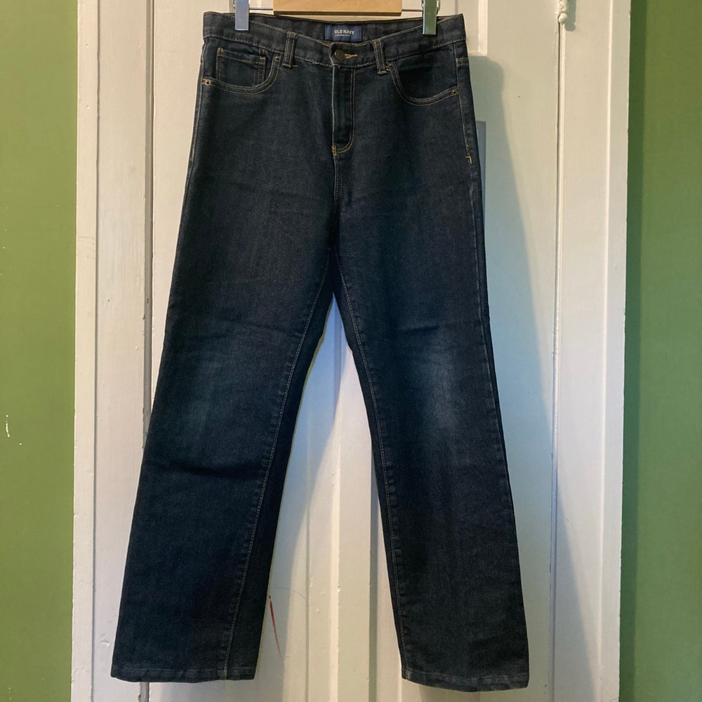 Women's Old Navy Dark Blue Straight Leg Jeans Size 18 regular